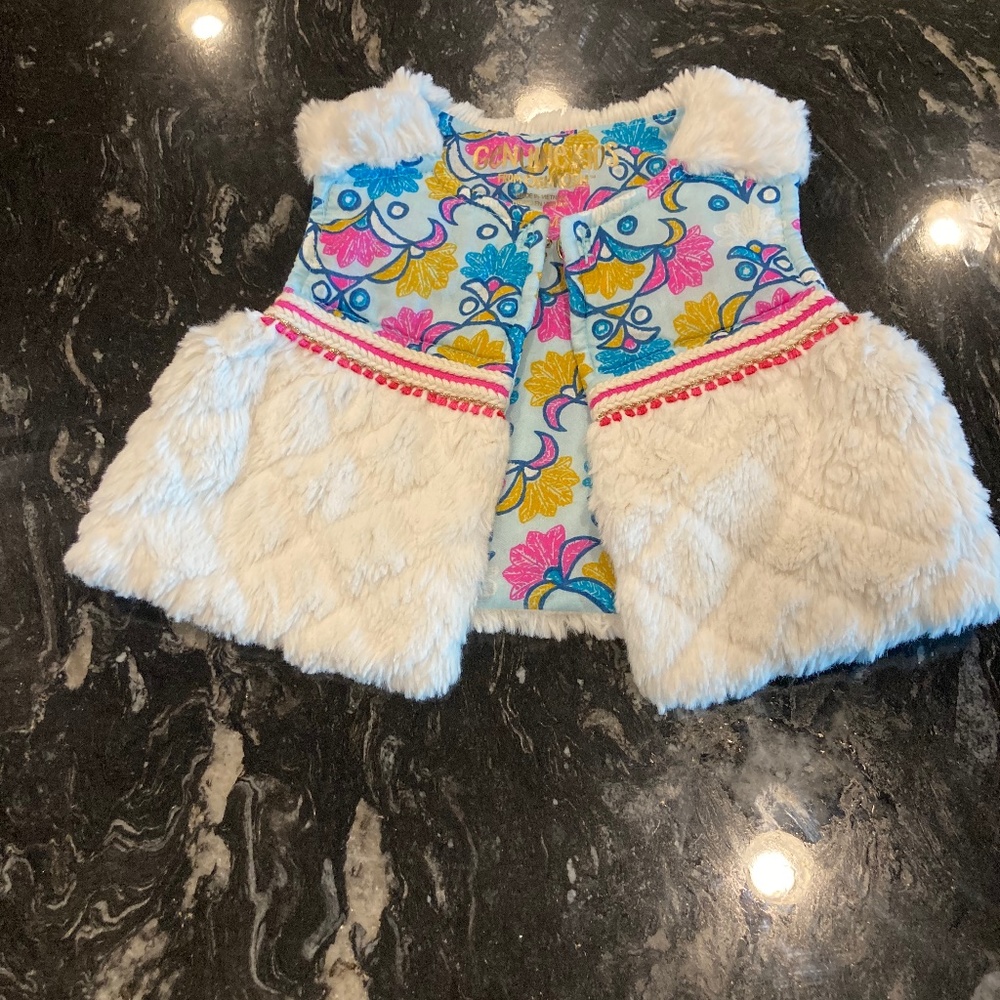Baby girls OshKosh white fur vest size 12 months